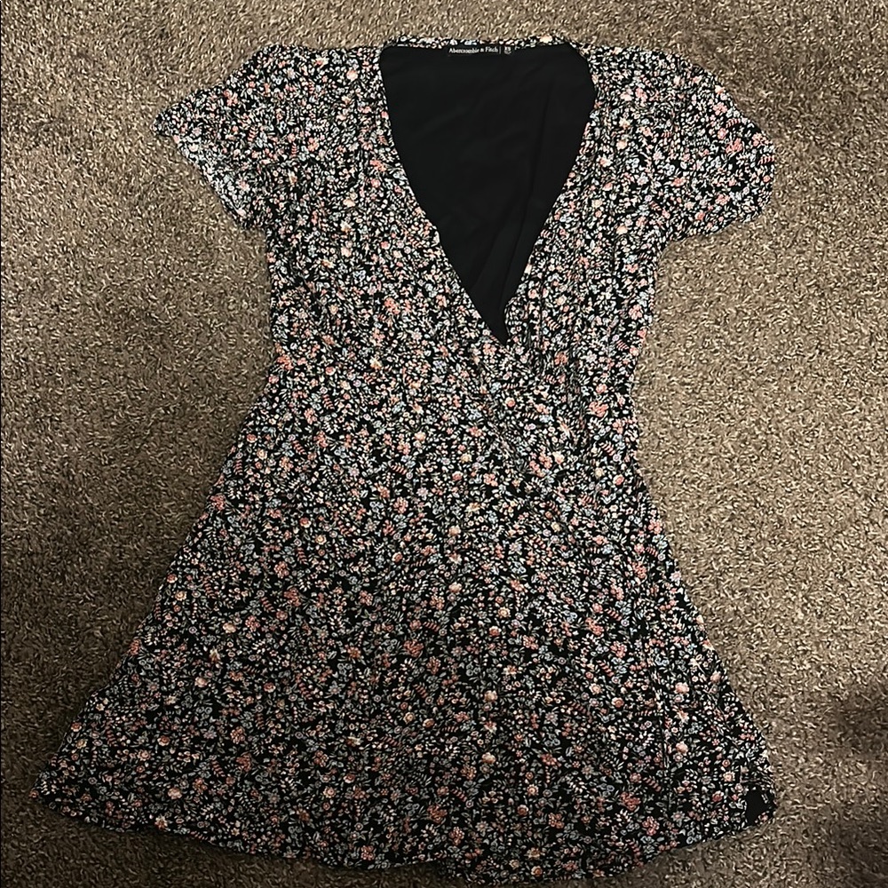 Floral Black and Pink Women's Dress